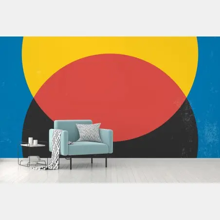 Wall mural overlapping circles geometric art • Wallissimo®