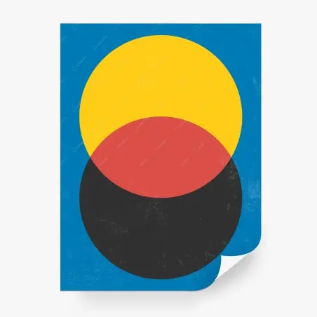 Wall mural overlapping circles geometric art • Wallissimo®