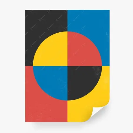 Wall mural geometric primary circle art • Wallissimo®