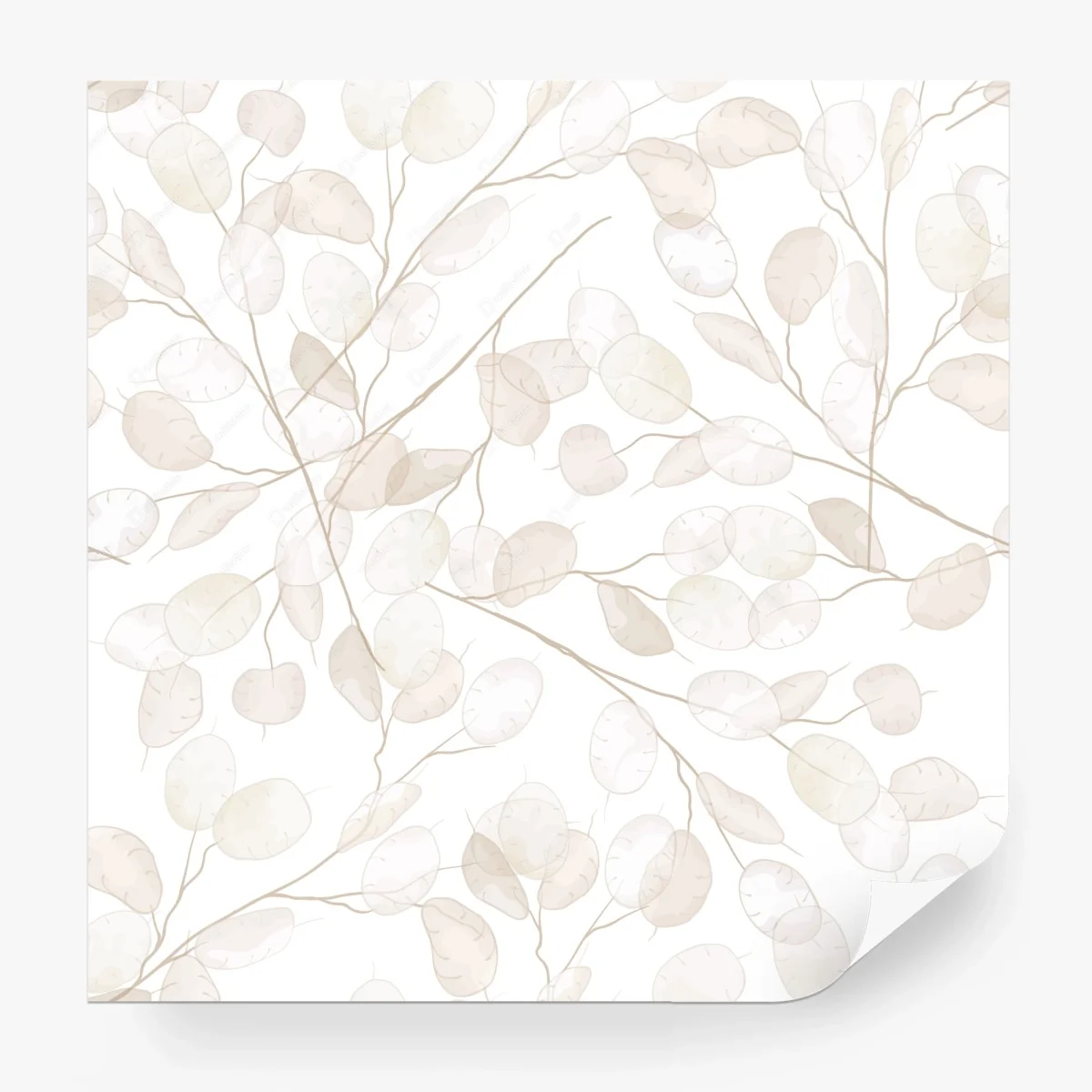 Wall mural delicate beige botanical watercolor pattern • Wallissimo®