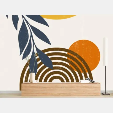 Wall mural boho abstract sunset arch print • Wallissimo®