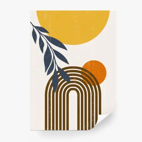 Wall mural boho abstract sunset arch print • Wallissimo®