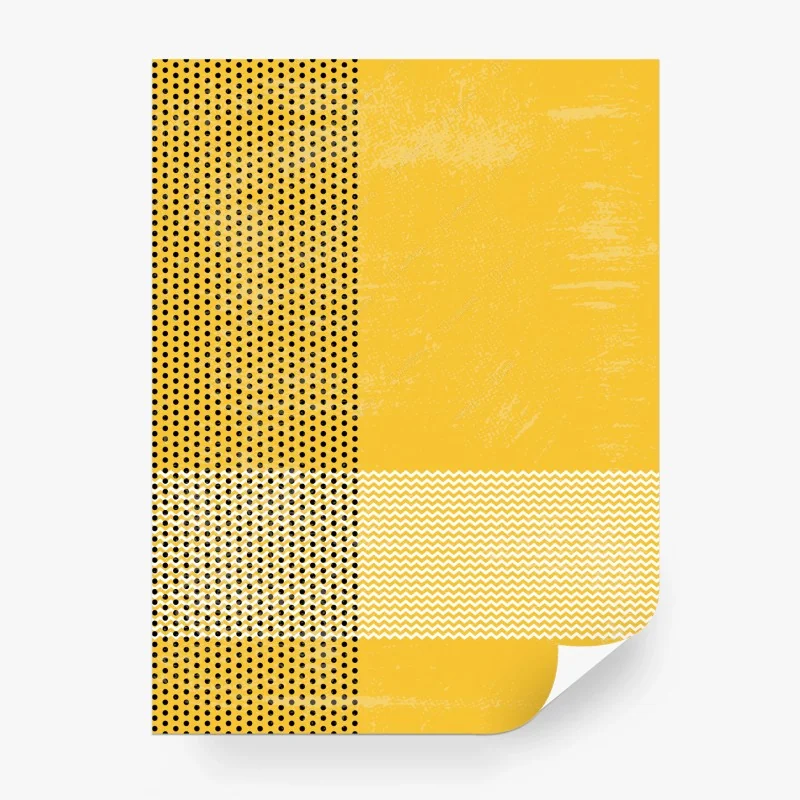 Wall mural bold yellow retro dot pattern