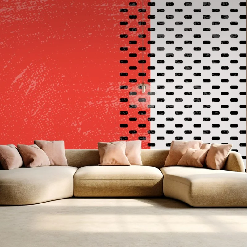 Wall mural red grunge abstract stripe design