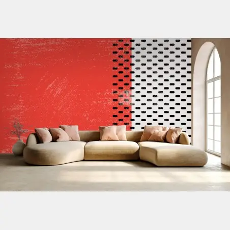 Wall mural red grunge abstract stripe design • Wallissimo®