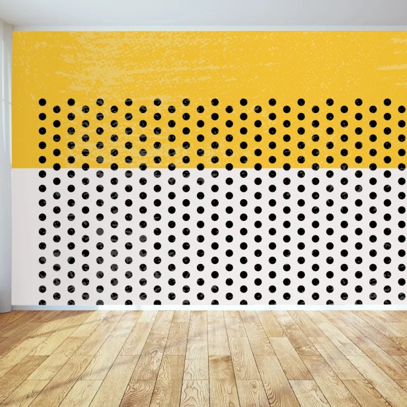 Wall mural yellow polka dot abstract wall art