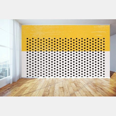 Wall mural yellow polka dot abstract wall art • Wallissimo®