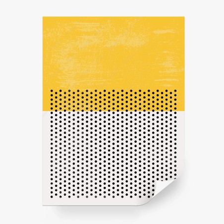 Wall mural yellow polka dot abstract wall art • Wallissimo®