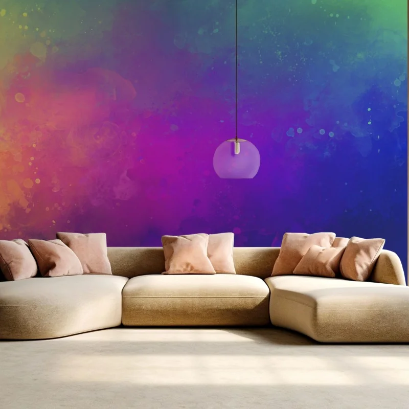 Wall mural vibrant watercolor abstract gradient