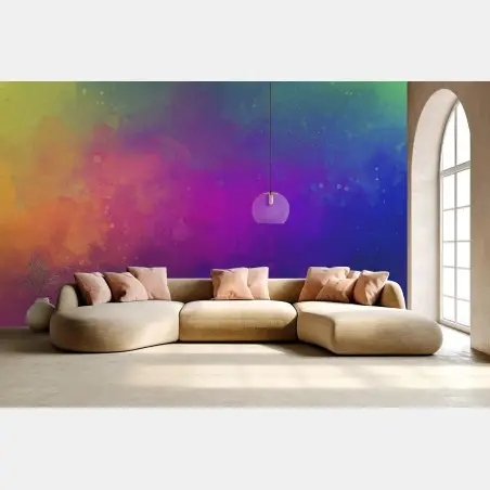 Wall mural vibrant watercolor abstract gradient • Wallissimo®