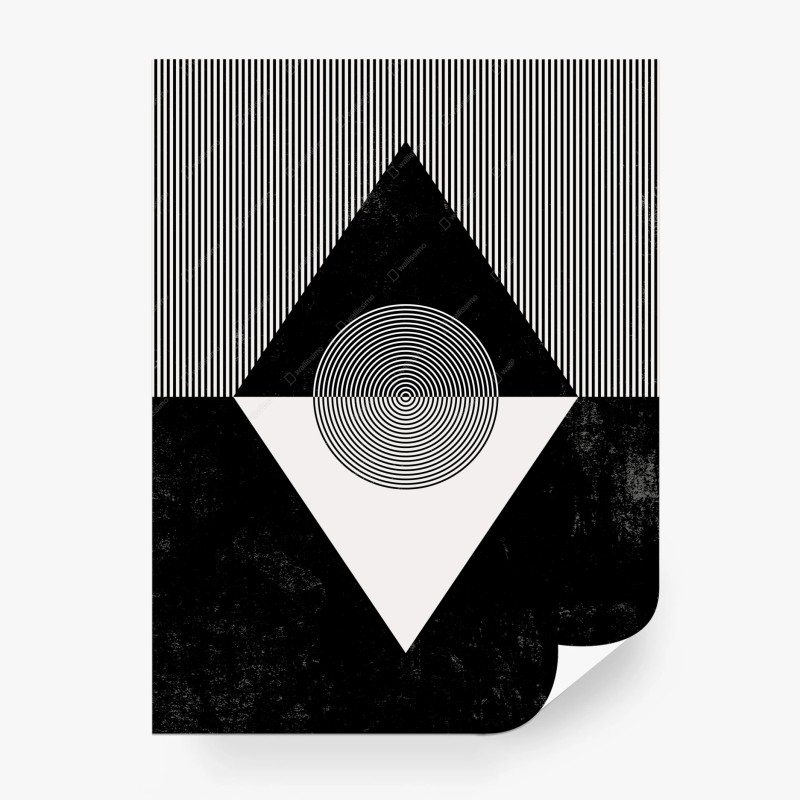 Wall mural monochrome geometric composition