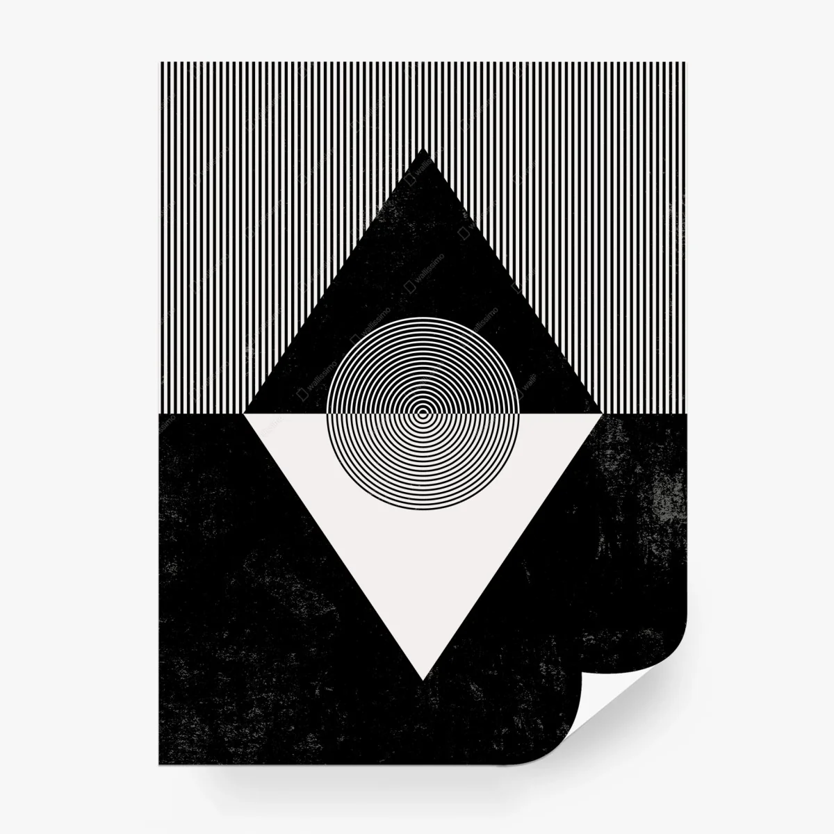 Wall mural monochrome geometric composition • Wallissimo®