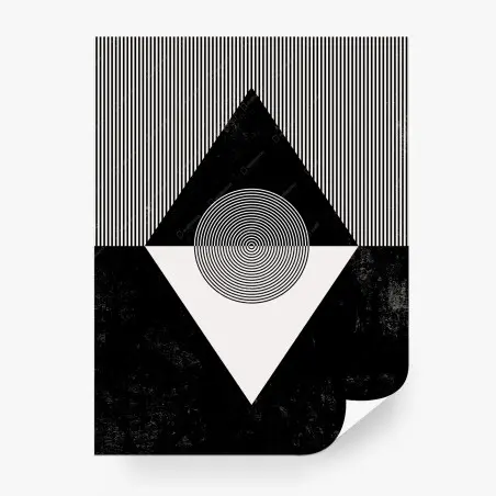 Wall mural monochrome geometric composition • Wallissimo®
