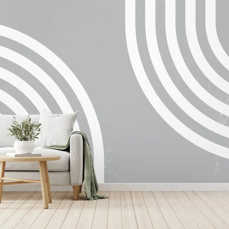 Wall mural monochrome geometric arches • Wallissimo® Wall mural monochrome geometric arches • Wallissimo®
