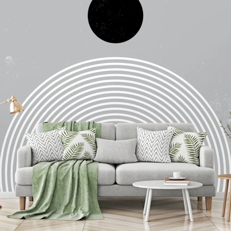Wall mural minimal concentric circles abstract art