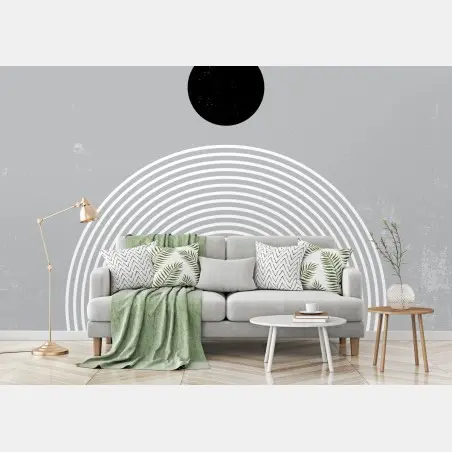 Wall mural minimal concentric circles abstract art • Wallissimo®