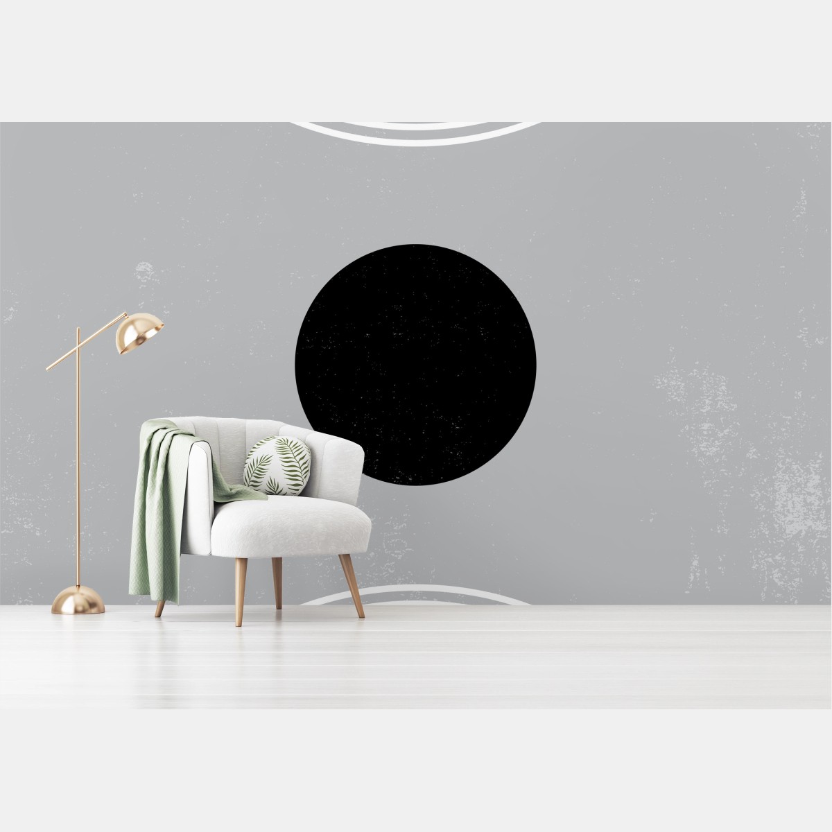 Wall mural minimal concentric circles composition • Wallissimo®
