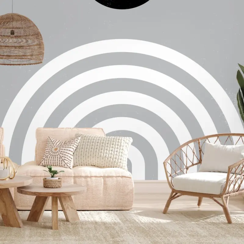 Wall mural minimalist geometric arches with sun