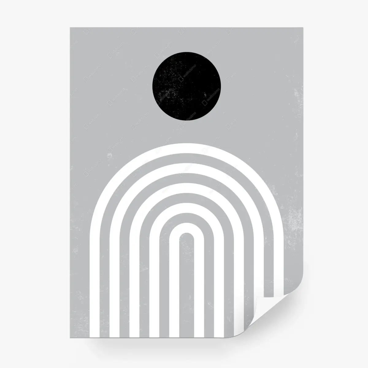 Wall mural minimalist geometric arches with sun • Wallissimo®