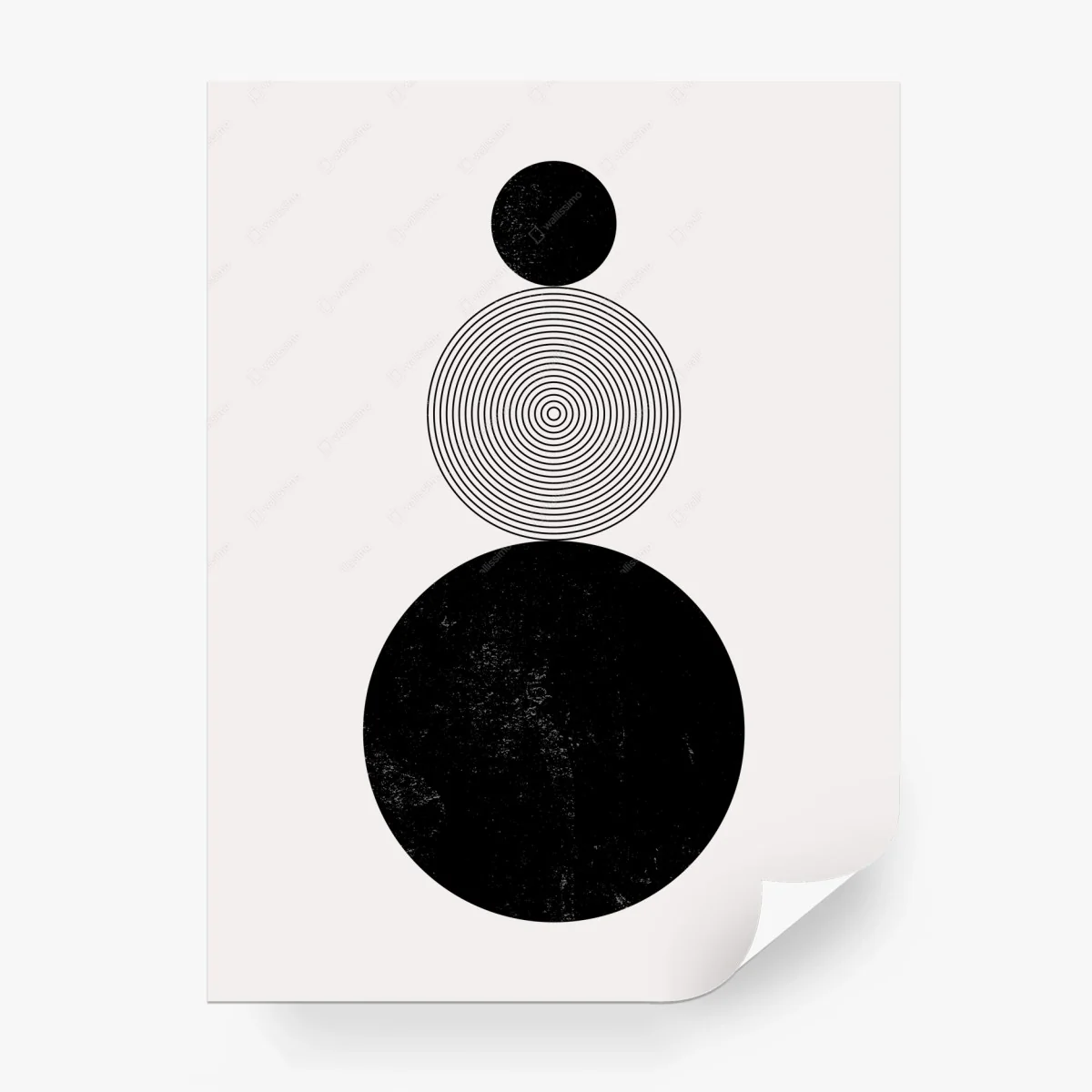 Wall mural minimal black circles composition • Wallissimo®