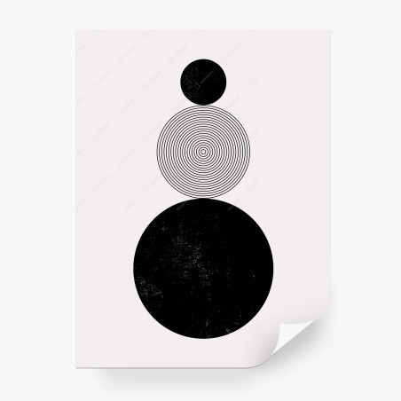 Wall mural minimal black circles composition • Wallissimo®