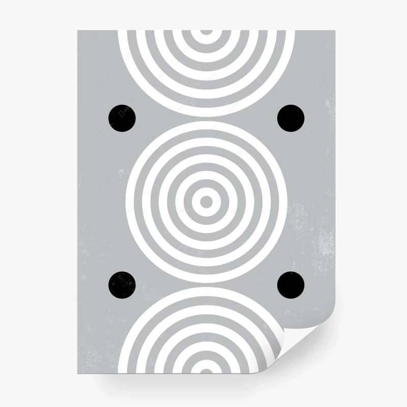 Wall mural grayscale concentric circles wall art