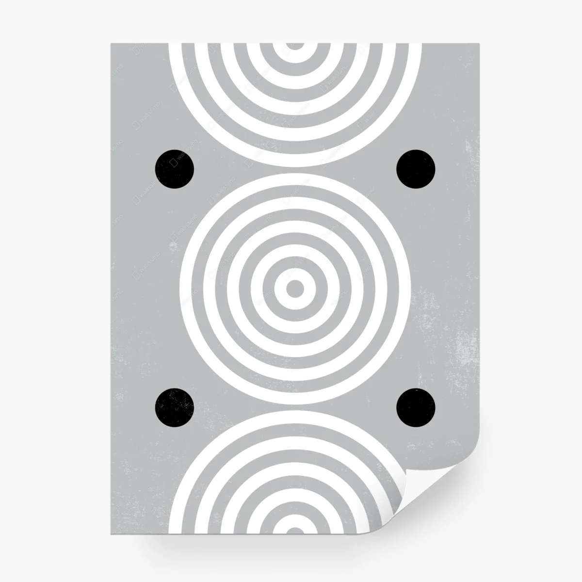 Wall mural grayscale concentric circles wall art • Wallissimo®