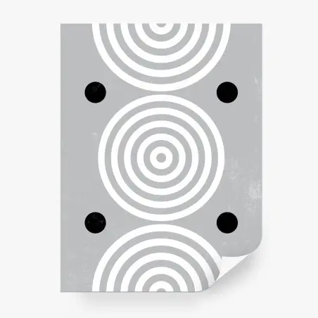 Wall mural grayscale concentric circles wall art • Wallissimo®