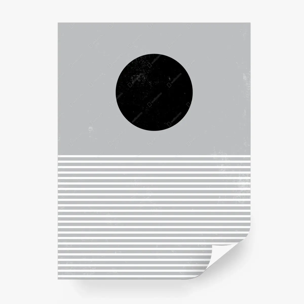 Wall mural black sun over striped horizon • Wallissimo®