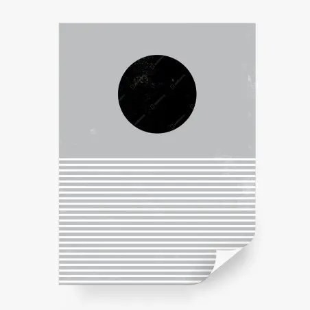 Wall mural black sun over striped horizon • Wallissimo®