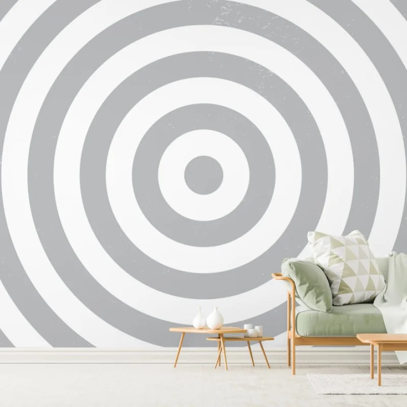Wall mural minimal geometric concentric circles artwork