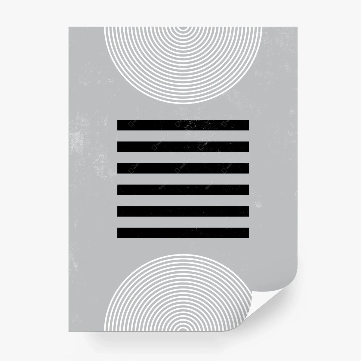 Wall mural minimal geometric composition with concentric circles • Wallissimo®