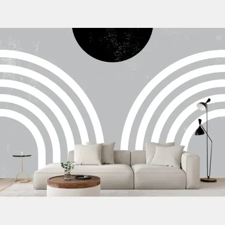 Wall mural minimal monochrome arches • Wallissimo®