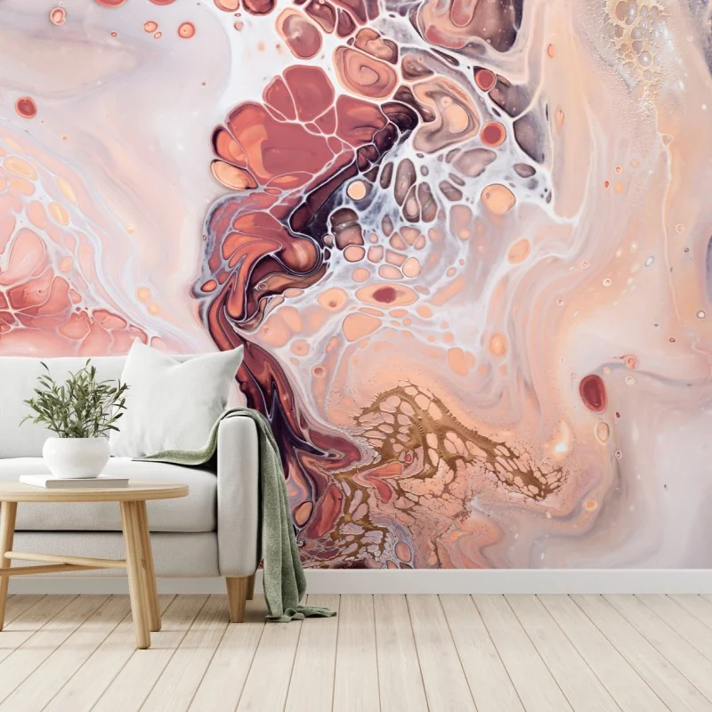 Wall mural ethereal pink marble abstract