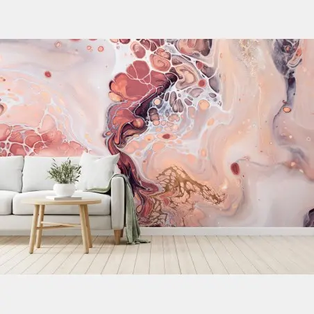 Wall mural ethereal pink marble abstract • Wallissimo®