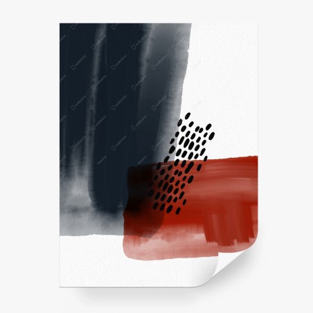 Wall mural abstract watercolor blocks with dotted pattern • Wallissimo®