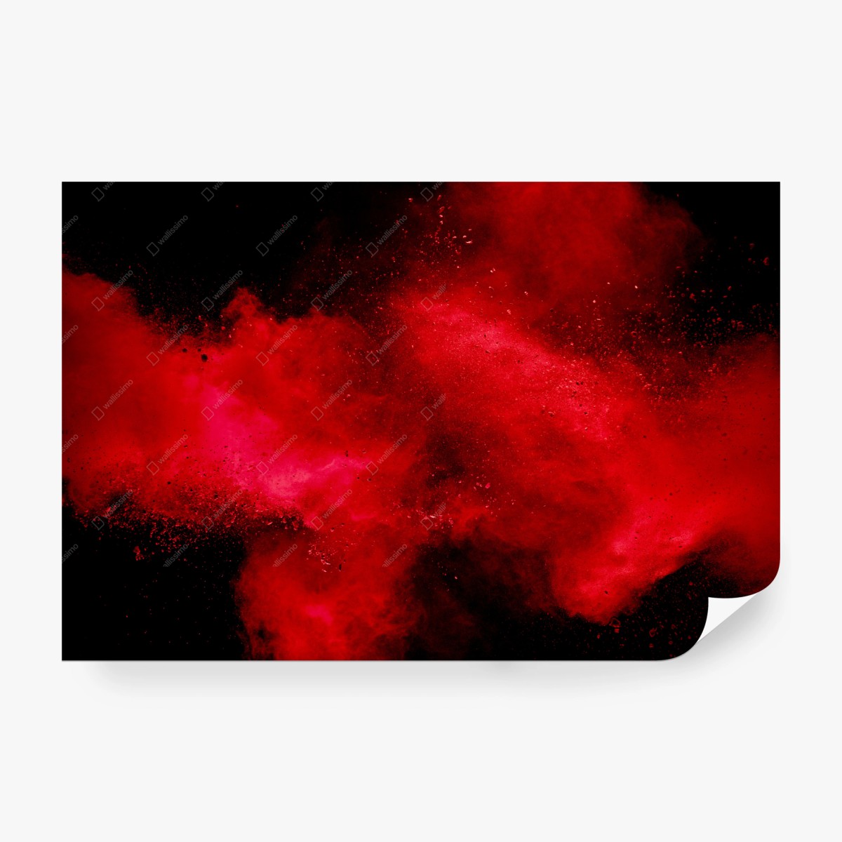 Wall mural red powder explosion abstract art • Wallissimo®