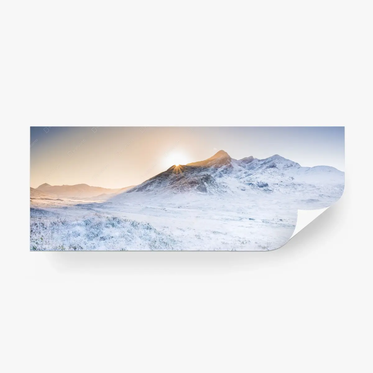 Wall mural snowy sunrise over the Cuillin Hills • Wallissimo® Wall mural snowy sunrise over the Cuillin Hills • Wallissimo®