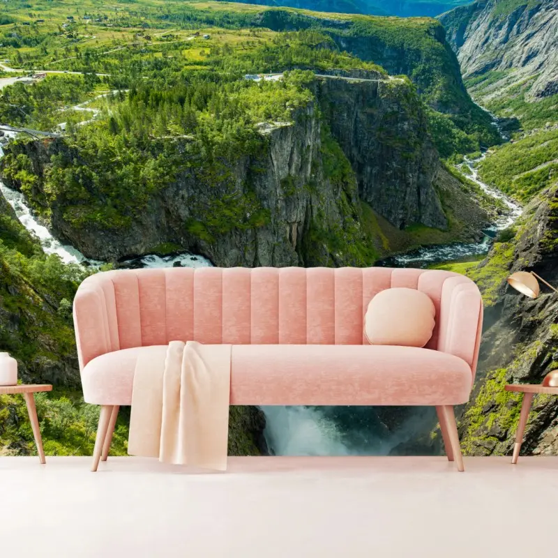 Wall mural Vøringsfossen waterfall panorama, Norway