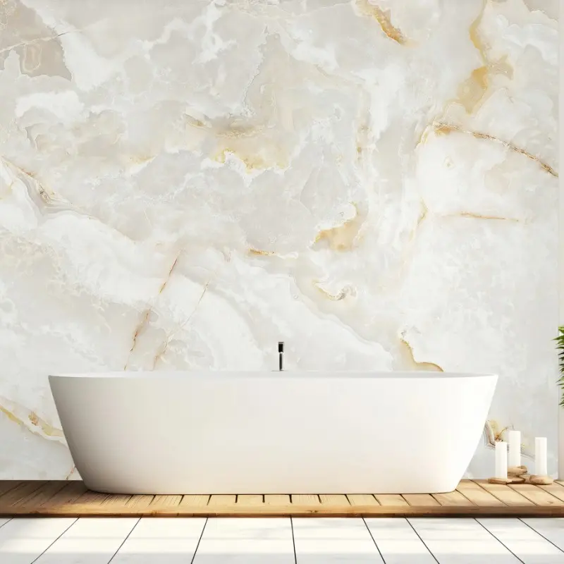 Wall mural elegant white marble with gold veins