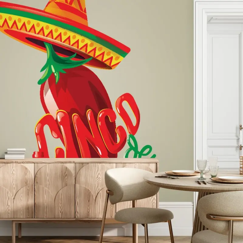 Wall mural vibrant cinco de mayo fiesta design