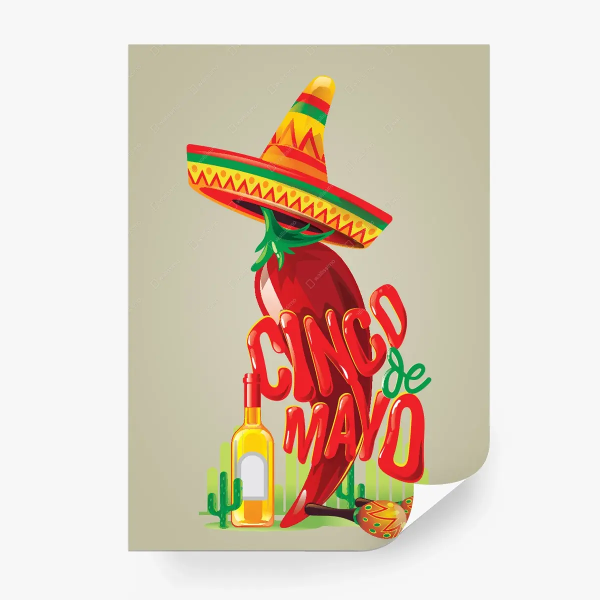 Wall mural vibrant cinco de mayo fiesta design • Wallissimo®