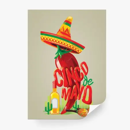 Wall mural vibrant cinco de mayo fiesta design • Wallissimo®