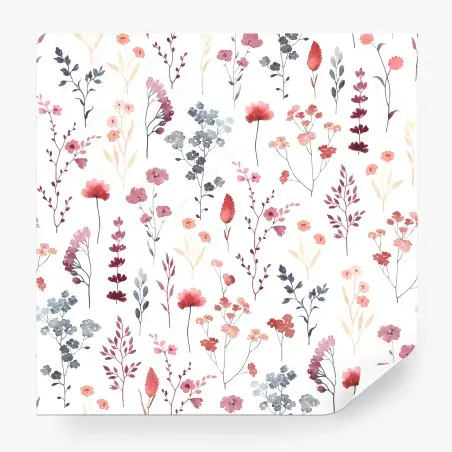 Wall mural delicate watercolor wildflower pattern • Wallissimo®