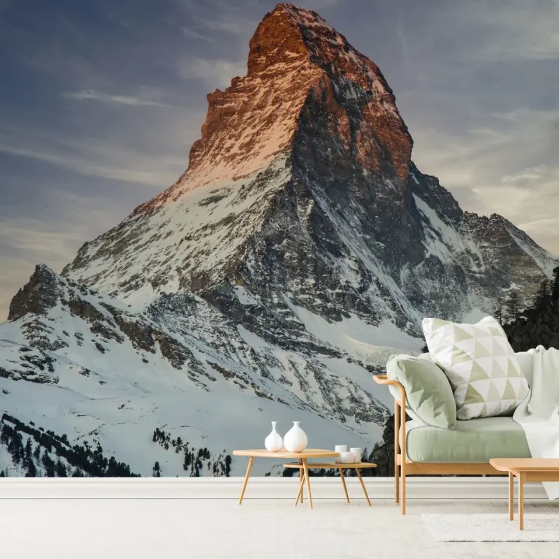Wall mural majestic Matterhorn at sunset