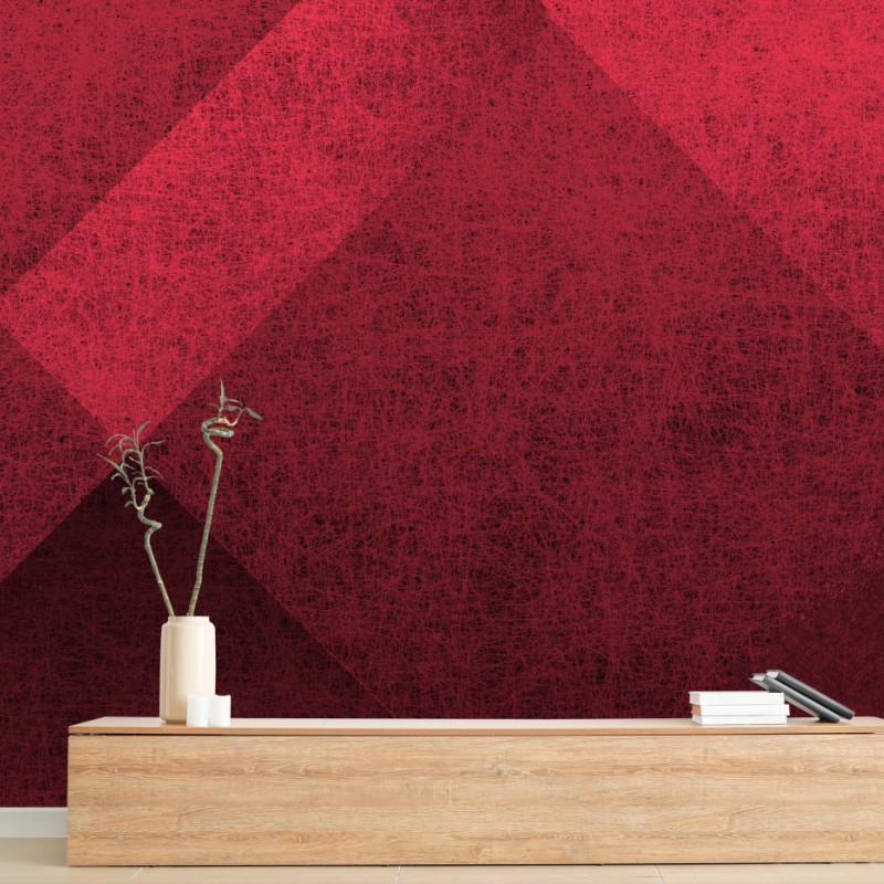 Wall mural crimson geometric texture