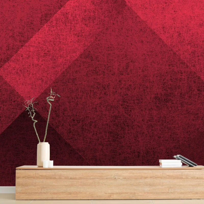 Wall mural crimson geometric texture