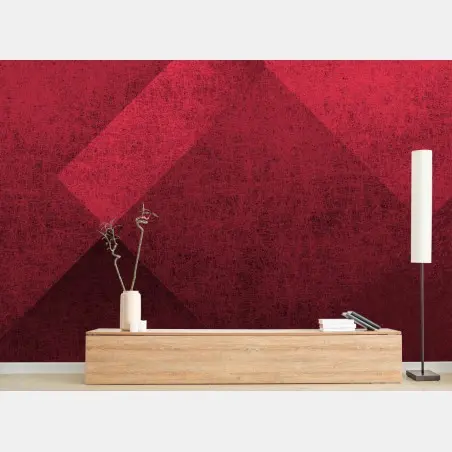 Wall mural crimson geometric texture • Wallissimo®
