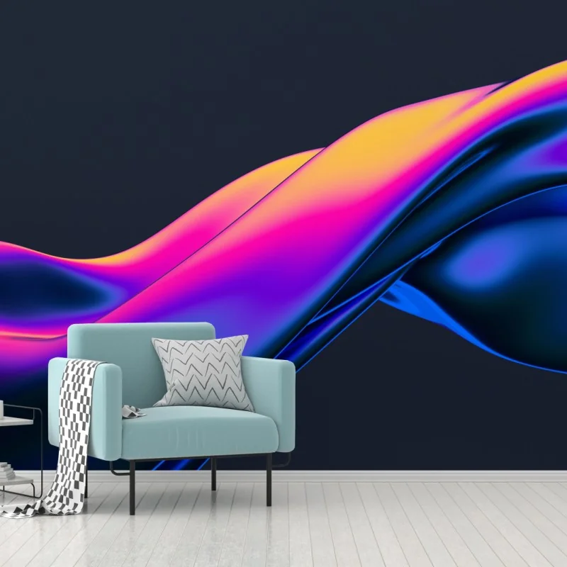 Wall mural neon fluid wave abstract