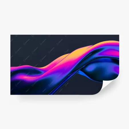 Wall mural neon fluid wave abstract • Wallissimo®